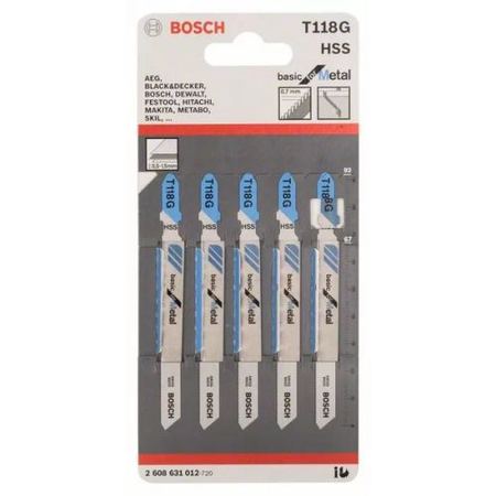 Lame de scie sauteuse T 118 G Basic for Metal - BOSCH - 2608631012