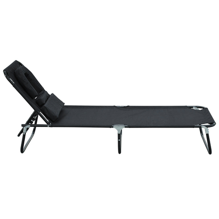 Bain de soleil inclinable pliable noir