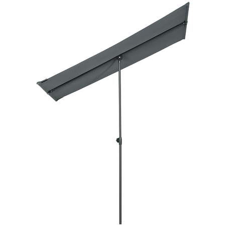 Parasol de jardin inclinable toile plate hauteur réglable gris