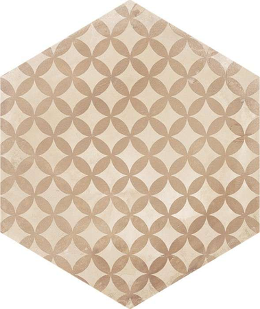 TERRA MIX PATCHWORK HEXAGONAL Chaud - 25x21,6 cm  Carrelage aspect de ciment vieilli Beige