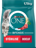 Purina One - Chat Bifensis Spécial Stérilisé Bœuf/Blé Croquettes pour Chats Adultes 9,7 kg