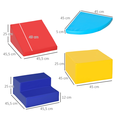 4 blocs de construction en mousse XL - modules de motricité EPE PU multicolore