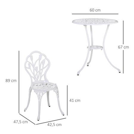 Ensemble jardin 2 places fonte d'aluminium imitation fer forgé