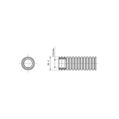 Conduit cintrable ICTA transversalement élastique annelé avec tire-fils gris foncé diamètre 25mm - GEWISS - DX20525