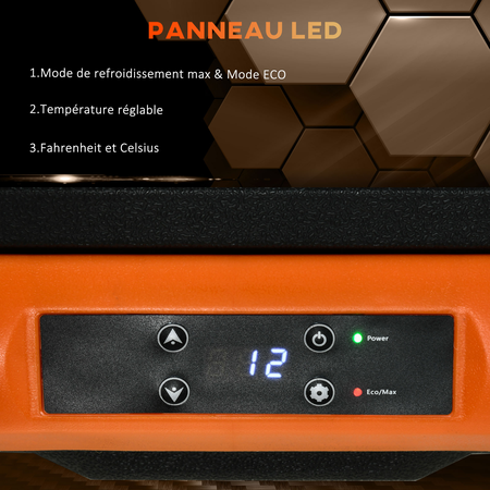 Glacière congélateur portable à compression orange noir