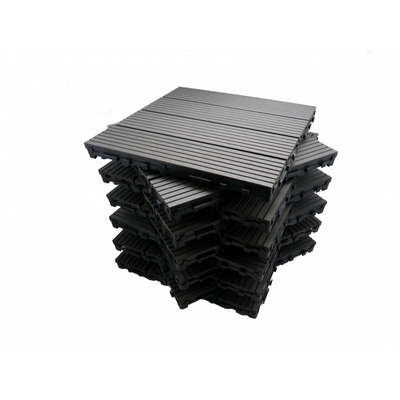 Pack dalle de terrasse 1m² bois composite modular (11 pièces 30 x 30 cm) - Coloris - Terre cuite, Largeur - 30 cm, Longueur - 30 cm, Surface couverte en m² - 1