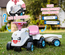 Porteur Trotteur  Tracteur Rainbow Farm avec remorque - FALK - Pour filles des 1 an - Formes rondes et couleurs pastels