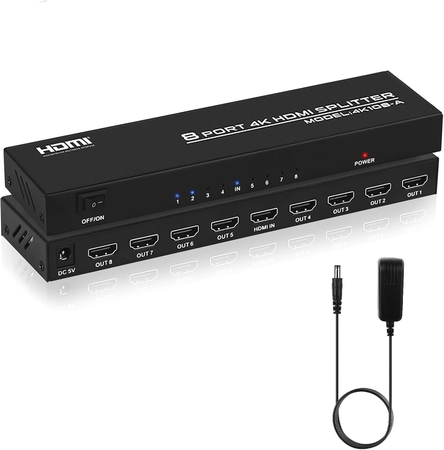 3X TCNEWCL Répartiteur HDMI 1 entrée 8 Sorties, 1x8 Splitter HDMI 4K Distributeur Audio Vidéo