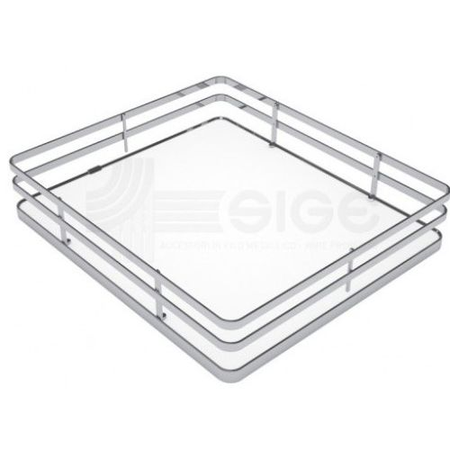 Panier fil chromé avec fond mélaminé blanc pour armoire coulissante 400 - SIGE SPA - 253+400