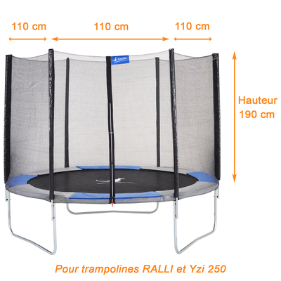 Kangui - Filet de sécurité seul pour trampoline RALLI Ø 250cm