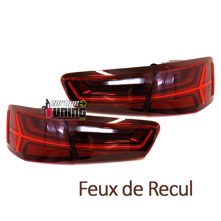 FEUX ROUGES A LED DYNAMIQUES AUDI A6 C7 BERLINE LOOK PHASE 2 POUR PHASE 1 2011-2014 (05442)