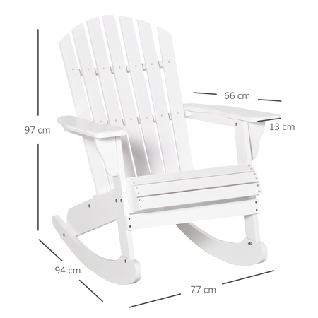 Fauteuil de jardin Adirondack à bascule bois sapin blanc