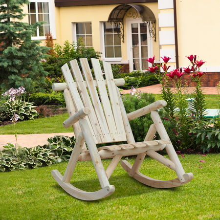 Fauteuil de jardin rocking chair bois de pin