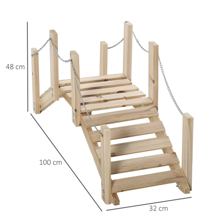 Pont de jardin - pont de bassin - passerelle en bois de sapin