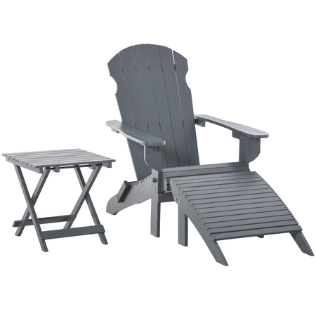 Fauteuil de jardin Adirondack pliable repose-pied table basse bois sapin traité