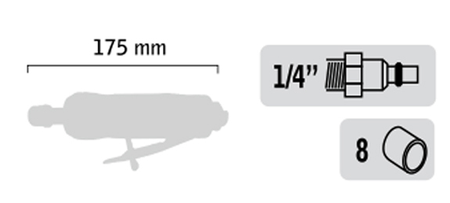 Meuleuse droite pneumatique 355W - GENERAL PNEUMATIC - GP3130