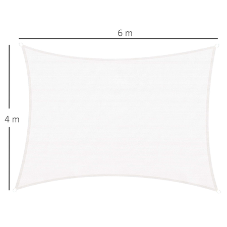 Voile d'ombrage rectangulaire 4x6 m crème