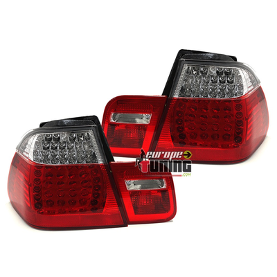 2 FEUX ROUGES CLAIRS LOOK M3 A LEDS BMW SERIE 3 TYPE E46 BERLINE 1998-2001 (11752)