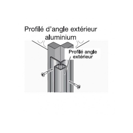 Profil d'angle alu extérieur pour bardage - Coloris - Aluminium brut, Epaisseur - 4cm, Largeur - 4.3 cm, Longueur - 270 cm