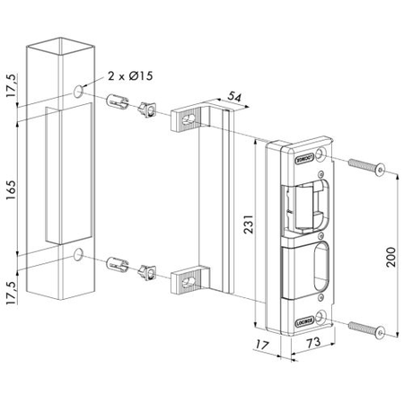 Gâche électrique à encastrer à émission 12V - LOCINOX - P00008174