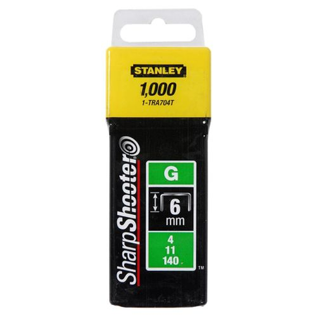 Agrafes 6 mm type G boîte de 1000 - STANLEY - 1-TRA704T