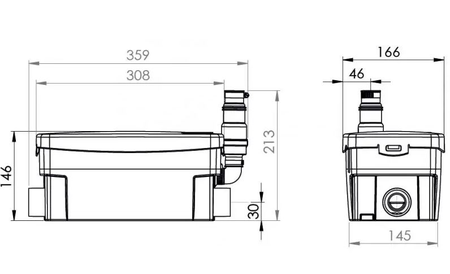 Pompe de relevage SANIDOUCHE + - SFA - D2UPSTD