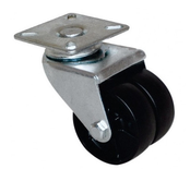 Roue à double galet 50mm à platine carréé pivotante - GUITEL HERVIEU - 861012