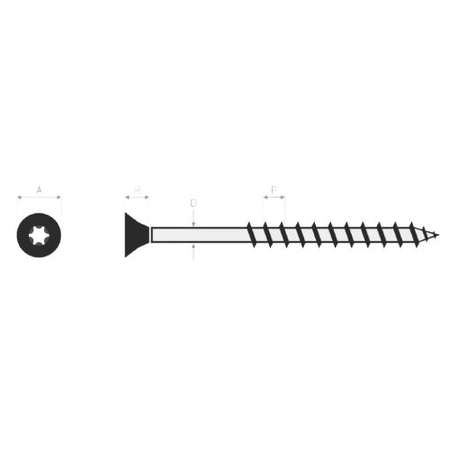 Vis à bois agglomérés tête fraisée Torx inox A2 6X180/178 boîte de 50 - ULTIMA - 12660180