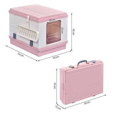 Maison de toilette pliable portable pour chat rose