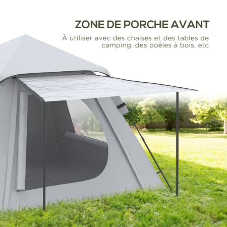 Tente de camping automatique pop up 2-3 pers. gris clair