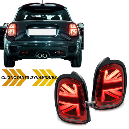 FEUX ARRIERES ROUGES LED SEQUENTIELS UNION JACK MINI COOPER F55 F56 F57 (05638)