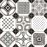 WORLD PARKS VONDEL - Carrelage avec petits motifs mosaïques blanc et noir