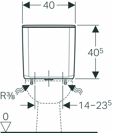 Réservoir blanc apparent alimentation basse gauche ou droite - GEBERIT - 128.013.11.5