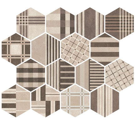 HEXATILE CEMENT - GEO SAND - Carrelage 17,5x20 cm patchwork hexagonal géométrique beige