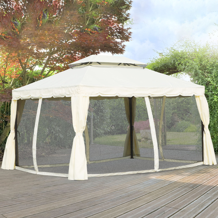 Pavillon de jardin 3,9L x 2,9l x 2,7H m écru