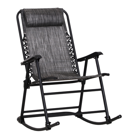 Fauteuil à bascule pliable de jardin gris chiné