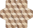 TERRA CUBO HEXAGONAL BEIGE 25x21,6cm  - Carrelage hexagonal aspect ciment motifs cubes géométriques