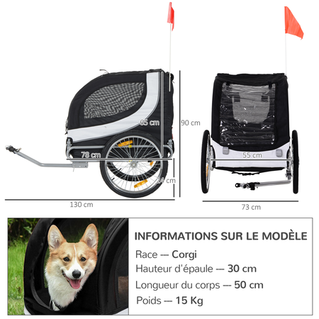 Remorque de vélo pour chien