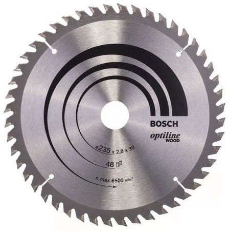 Lame de scie circulaire 235x30x2,8mm Optiline Wood pour le bois 48 dents - BOSCH - 2608640727