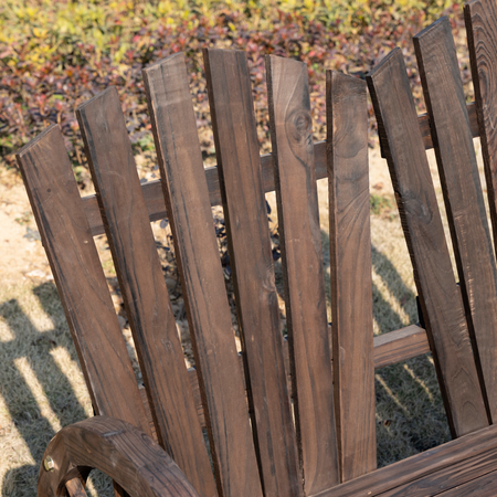 Banc de jardin 2 places Adirondack rustique chic sapin carbonisé