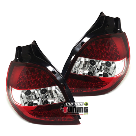 FEUX ROUGE CRISTAL A LED RENAULT CLIO III PHASE I DE 2005 A 2009 (13755)