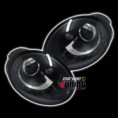 PHARES FEUX AVANTS DEVIL EYES NOIRS VOLKSWAGEN VW NEW BEETLE 2005-2011 (03737)