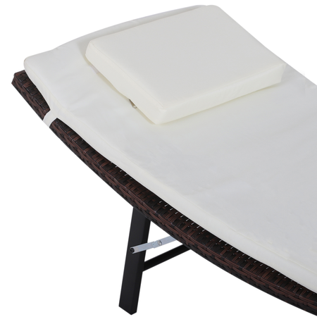 Lot de 2 bains de soleil pliables matelas têtière + table basse résine chocolat