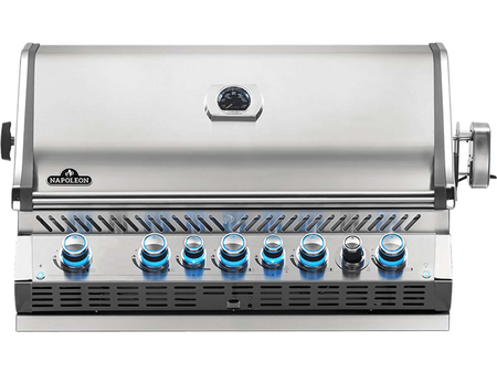 Barbecue gaz encastrable Prestige Pro 665 inox 4 brûleurs + Sizzle Zone + brûleur arrière + Fumage - Napoleon