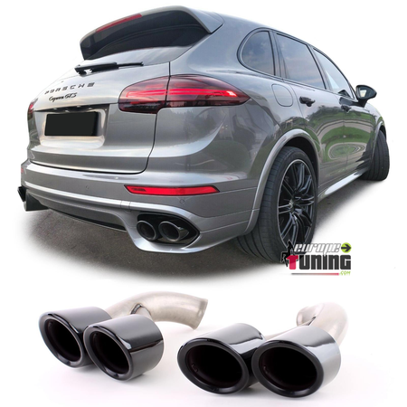 DOUBLES SORTIES ECHAPPEMENT SPORT GTS NOIRES PORSCHE CAYENNE II 958 TYPE 92A (04968)