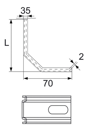 Equerre de fixation 70x70x35x2mm renforcée - TORBEL - J505170