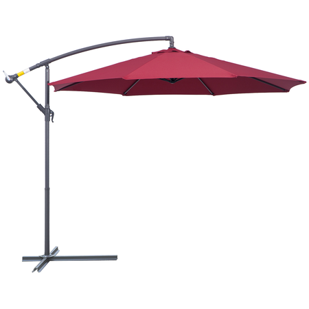 Parasol déporté octogonal diamètre 3m rouge