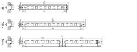 Grille glissière H22 LG275 brun - RENSON - 485103