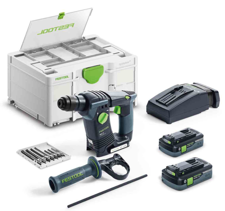 Perforateur SDS Plus 18V BHC 18 HPC 4,0 I-Plus + 2 batteries 4Ah + chargeur en coffret SYSTAINER SYS3 - FESTOOL - 577602