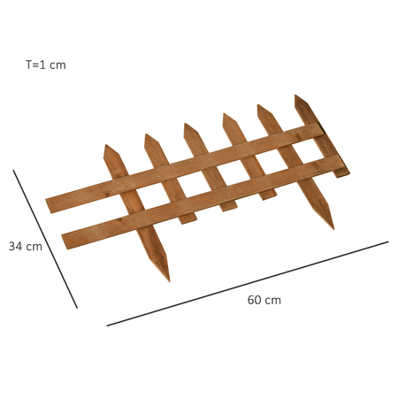 Bordures à planter 12 pcs - bordures de pelouse bois sapin pré-huilé